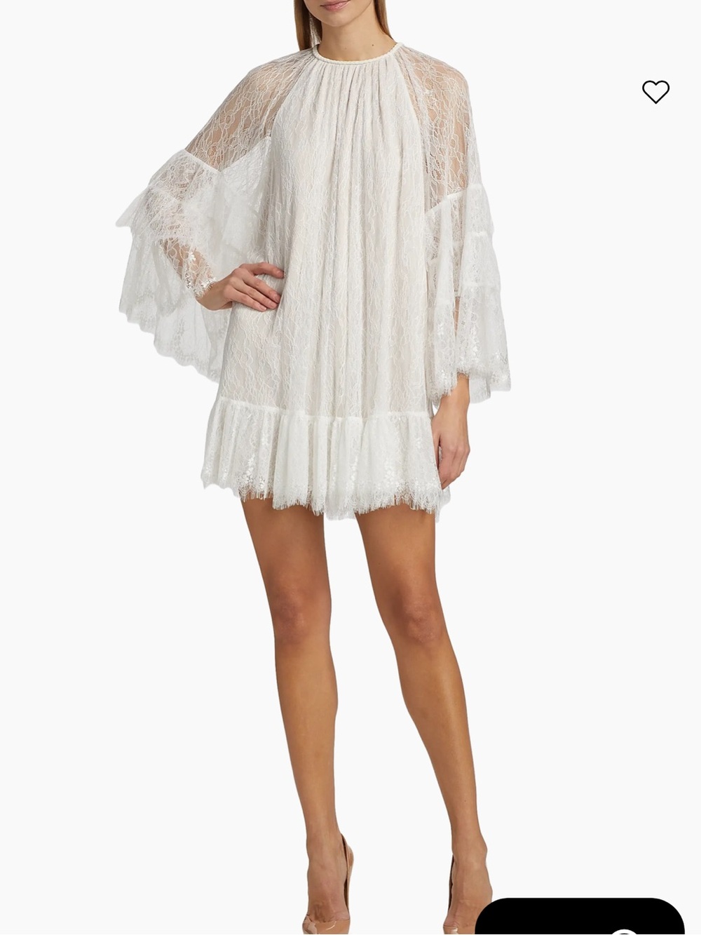 Alice + Olivia Delia Lace Ruffled Tunic Minidress size S